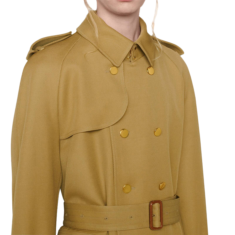 【包税】gucci/古驰男士复古骆驼色羊毛风衣 624417zaea32025