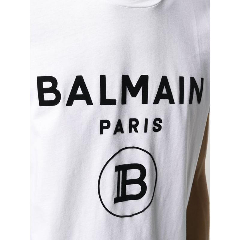 balmain/巴尔曼 男装 小白t 品牌字母logo印花 男士白色棉质印花短袖