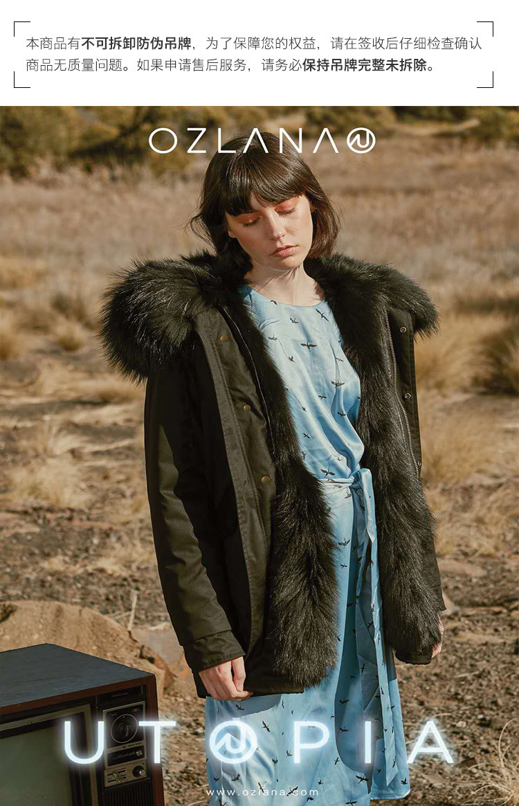 [预售15天发货] ozlana au/ozlana au派克皮草大衣 经典狐狸毛保暖