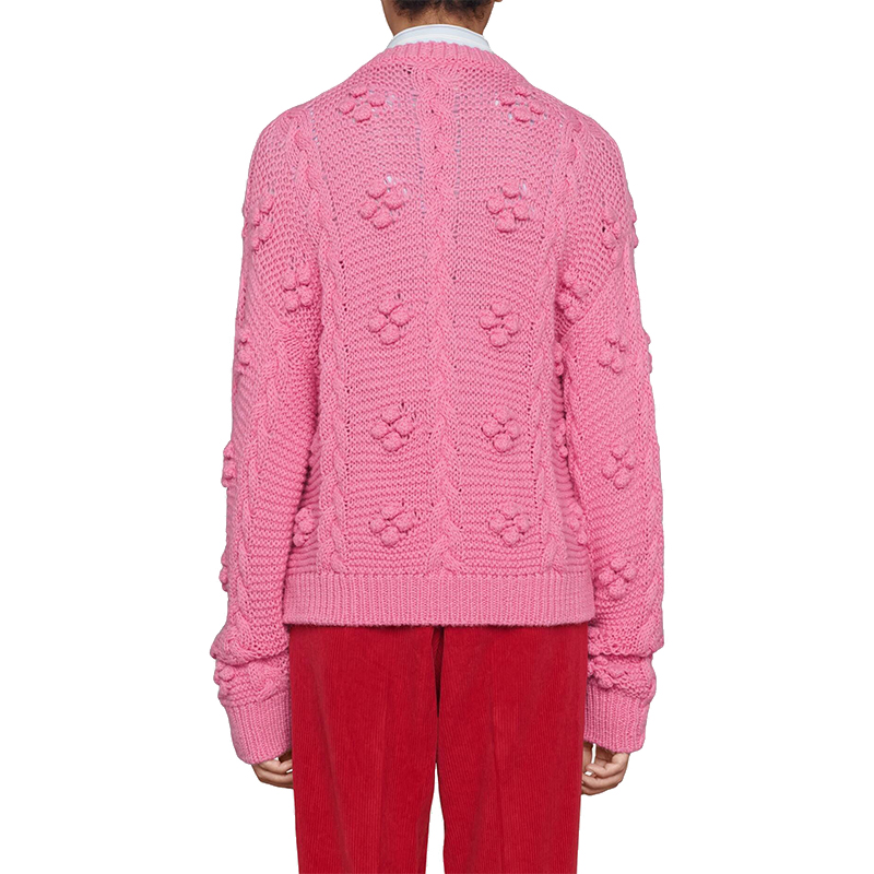 【包税】gucci/古驰 新款男士粉色短款针织羊驼毛羊毛毛衣 626076xkbe