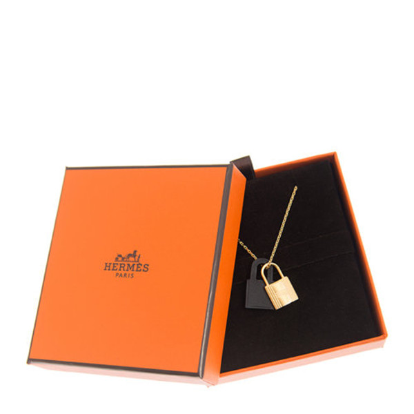 hermes/爱马仕女士金锁拼皮吊坠项链 okyneck93gp