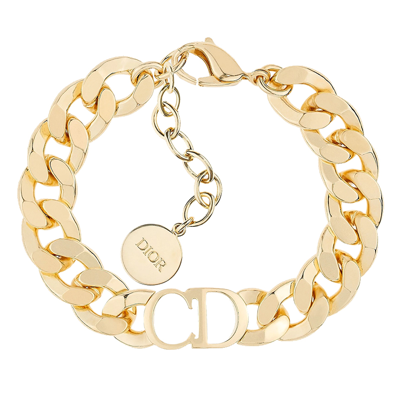 【包税】dior/迪奥 新款 danseusetoile系列 女士镀金金属镂空cd手链