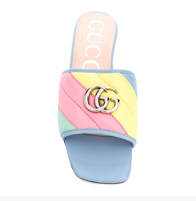 gucci 古驰 女士 女鞋 彩色双g凉鞋拖鞋 女士凉拖