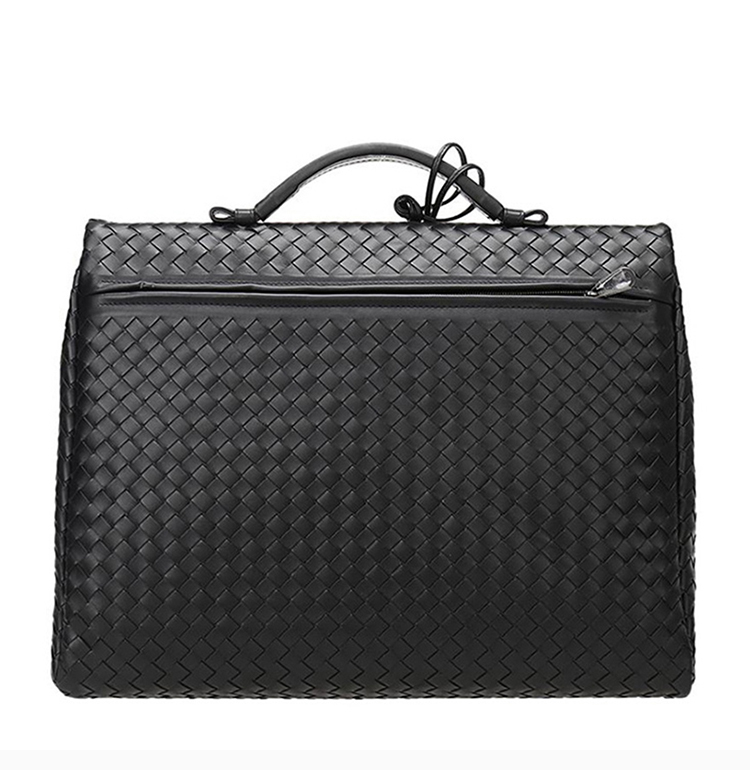 veneta/葆蝶家 bv 男士黑色牛皮编织商务休闲手提包公文包男包 113095