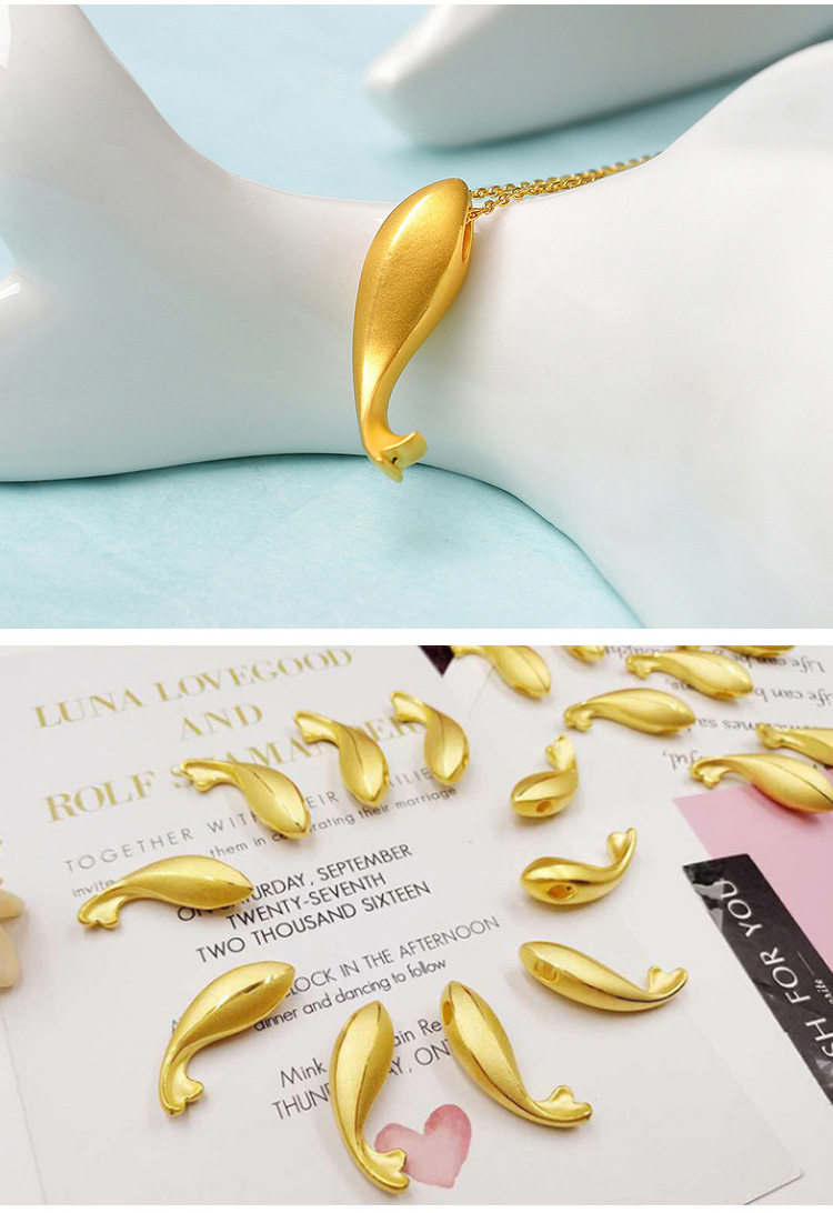 gjy/古金玥 余生有你 3d硬金 999足金黄金 小鱼时尚吊坠