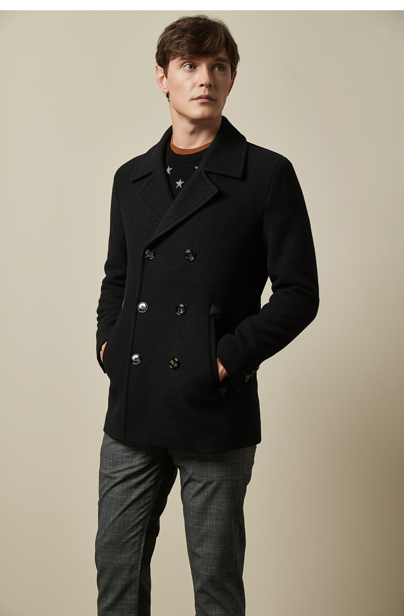 ted baker/ted baker男士大衣/2020秋冬新品 男士英伦时尚双排扣羊毛