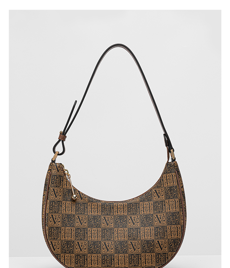 vh包包女包vanessa hogan/vanessa hogan 牛皮经典复古老花腋下包潮单