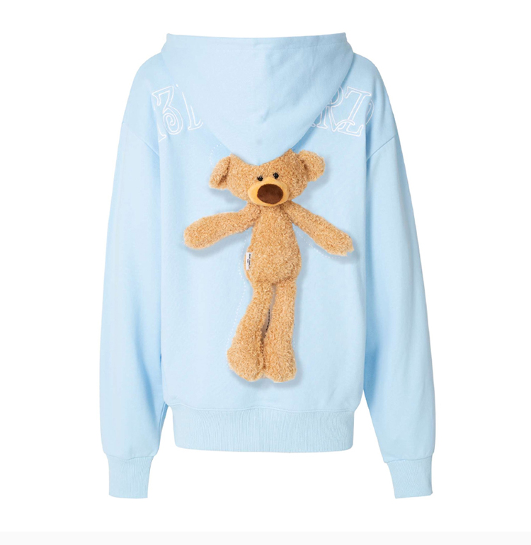 marzo 【吴宣仪同款】 棉质经典logo款立体小熊帽衫时尚休闲 女卫衣