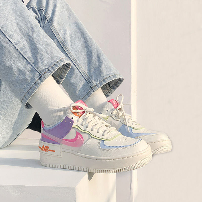 nike/耐克 air force 1 shadow af1 女款 马卡龙 拼接 空军一号 休闲