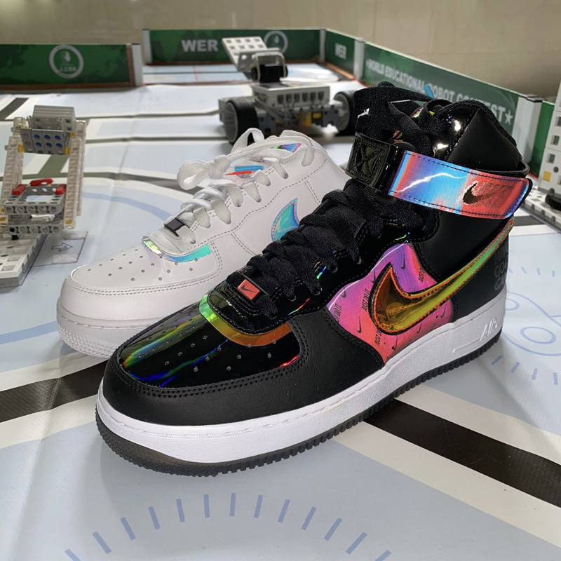 air force 1 high af1 20秋冬 男女同款 电玩像素 炫彩 黑镭射 夜光