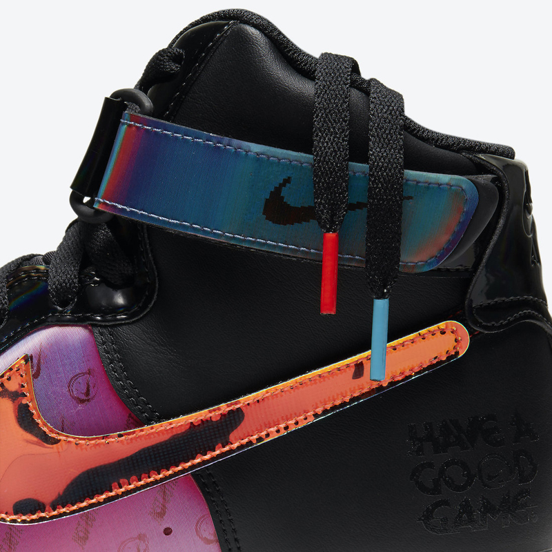 nike/耐克 air force 1 high af1 20秋冬 男女同款 电玩像素 炫彩 黑