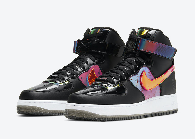 air force 1 high af1 20秋冬 男女同款 电玩像素 炫彩 黑镭射 夜光