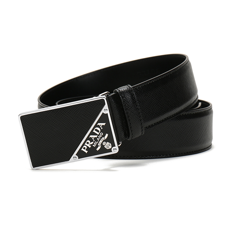 prada/普拉达 男士皮革板扣式皮带腰带 2cm206 053