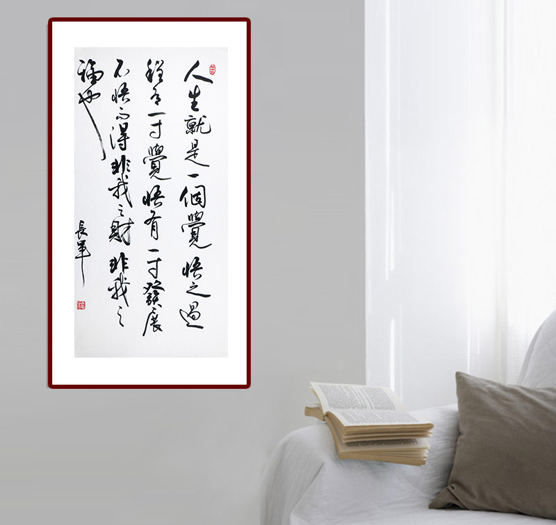 特价秒杀/余长军书法《觉悟》50x100cm/书法文字