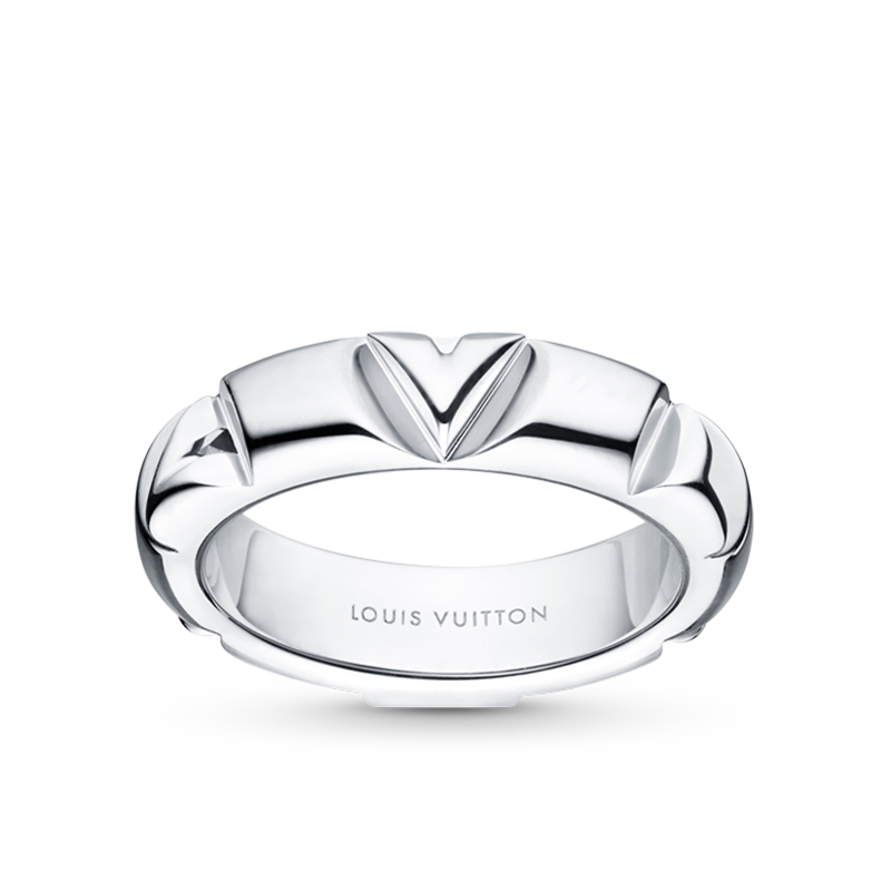 2020秋冬新款lv volt系列 18k金白金v形求婚订婚结婚戒指q9o63a