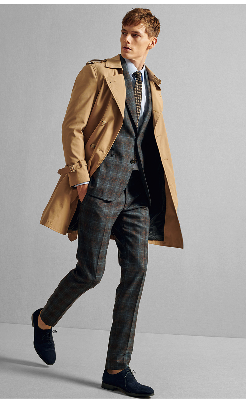 by creations lite/柏品 经典trench风衣 春秋卡其色蜂蜜色中长款防风