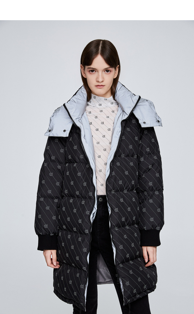 dzzit/dzzit 地素19冬老花白鸭绒科技光感女士羽绒服3g4k4026a