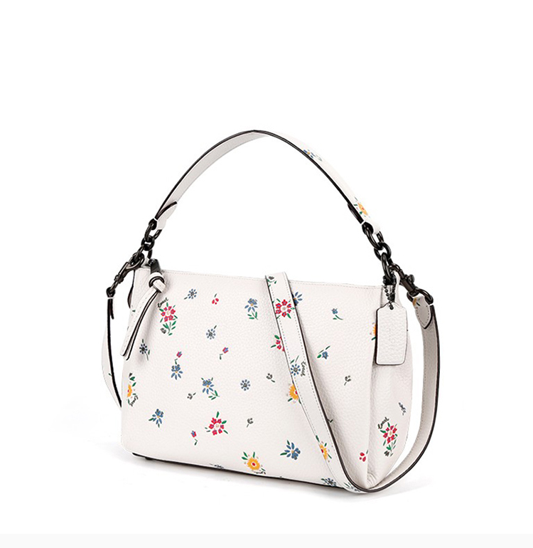 coach/蔻驰 【20秋冬新款】女士牛皮白色小碎花时尚印花手提包单肩包