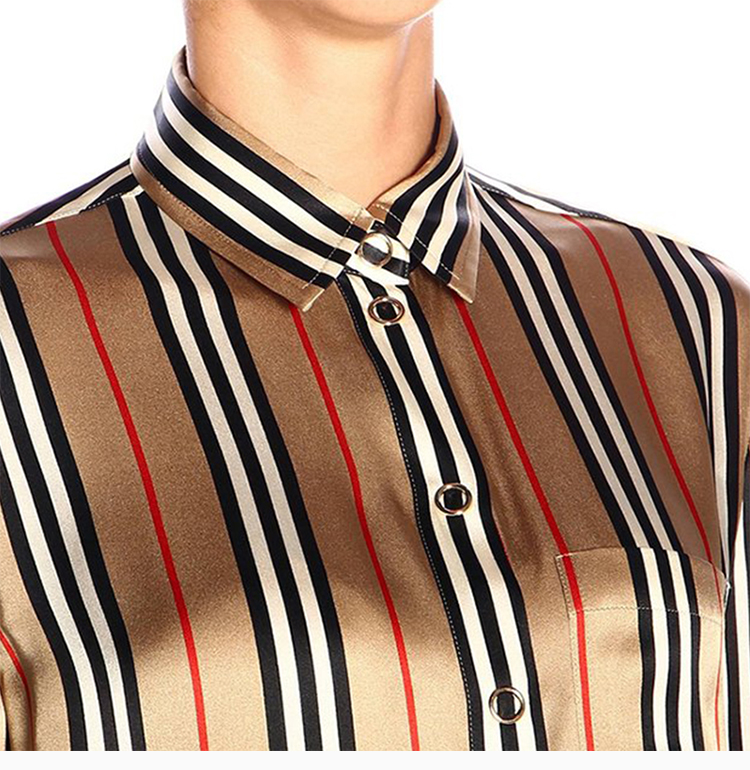 burberry 博柏利 20秋冬 女装 服饰 翻领经典条纹 女士长袖衬衫