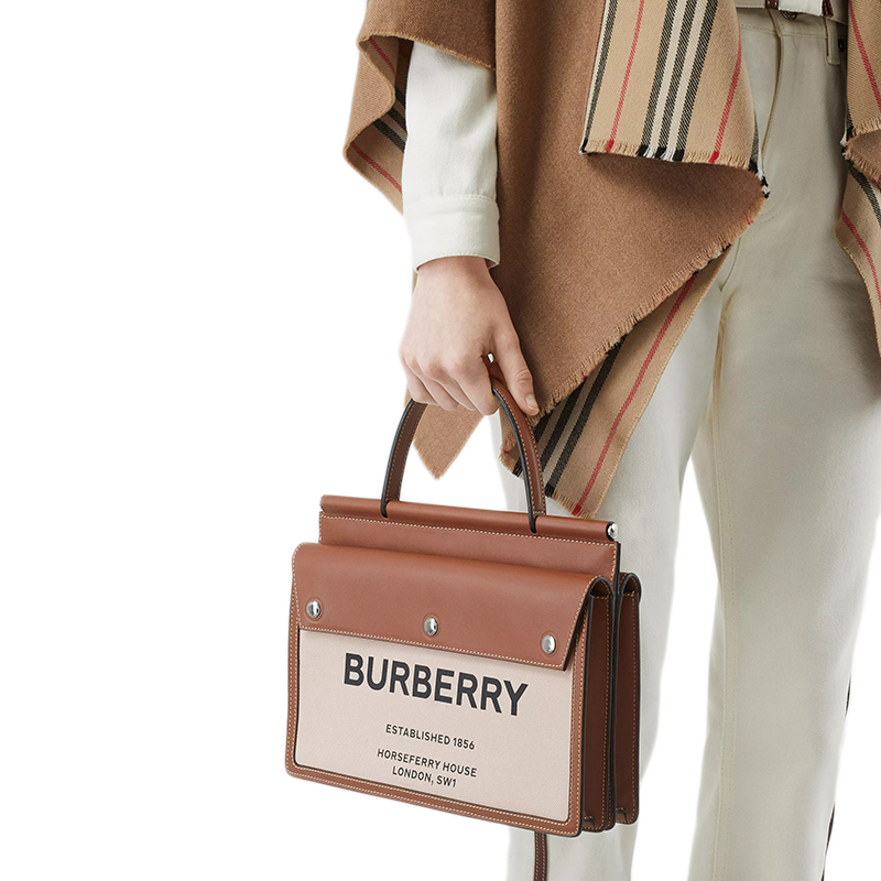 【包税】burberry/博柏利 2020新款title系列 小号自然色麦芽棕口袋