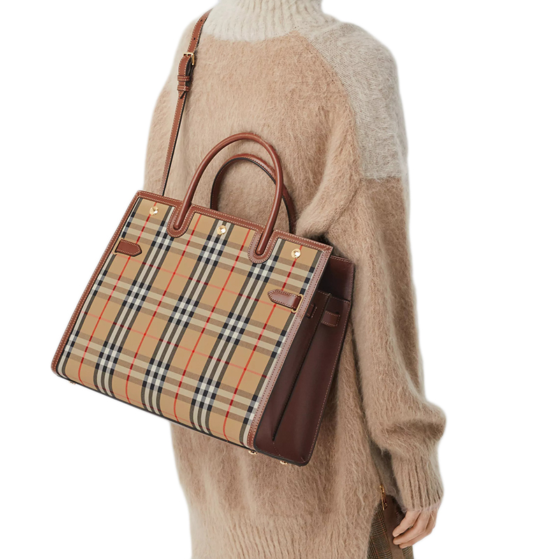 【包税】burberry/博柏利 2020新款经典款title系列 中号典藏米色