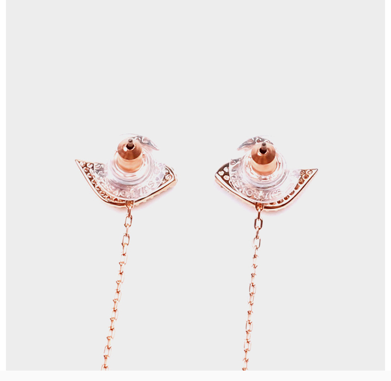 经典天鹅系列女士粉色仿水晶石浪漫天鹅清新迷人耳坠耳环耳钉耳饰