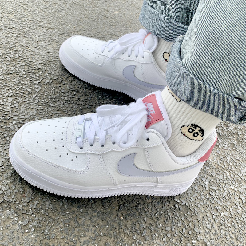 nike/耐克 air force 1 女款 2020秋冬 af1 白粉 紫钩 新款 空军一号