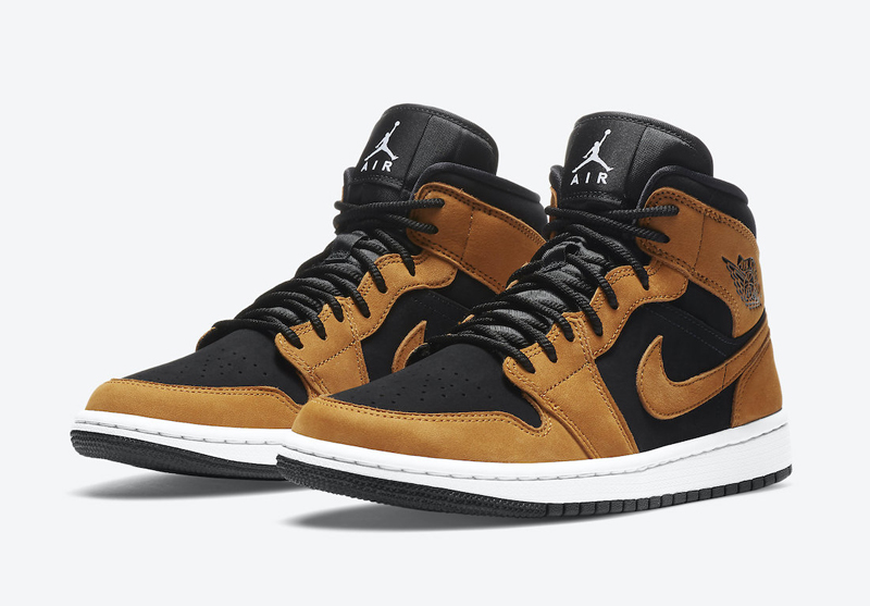 air jordan 1 mid aj1 desert ochre 男女同款 aj1 小麦黑棕 新秀