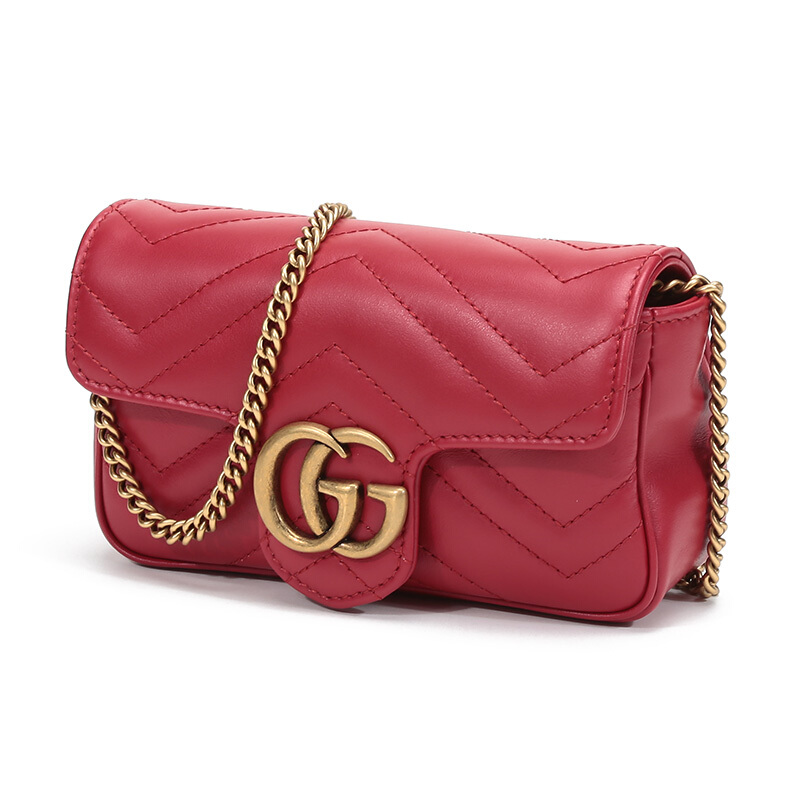gucci/古驰 古琦女包 marmont系列 经典双g 女士牛皮金属装饰链条单肩