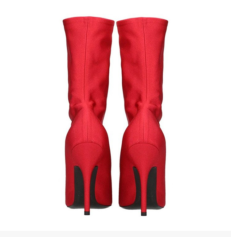 balenciaga 巴黎世家 女士红色高跟尖头短靴 524917-w04z0-6501