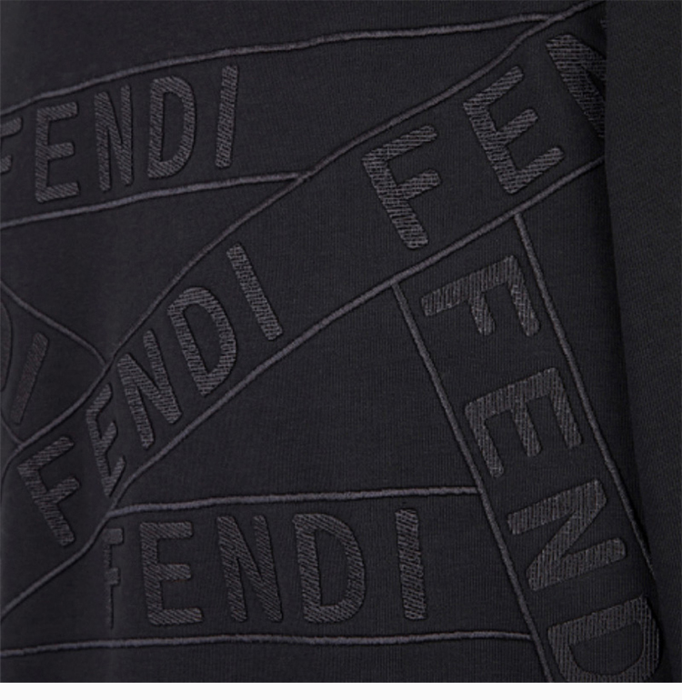 fendi 芬迪 男士 服装 20秋冬 黑色印花图案圆领卫衣 男卫衣
