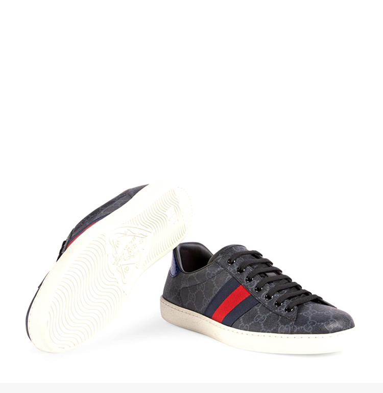 gucci 古驰 男士 男鞋 20秋冬 黑色帆布休闲鞋 男士休闲运动鞋