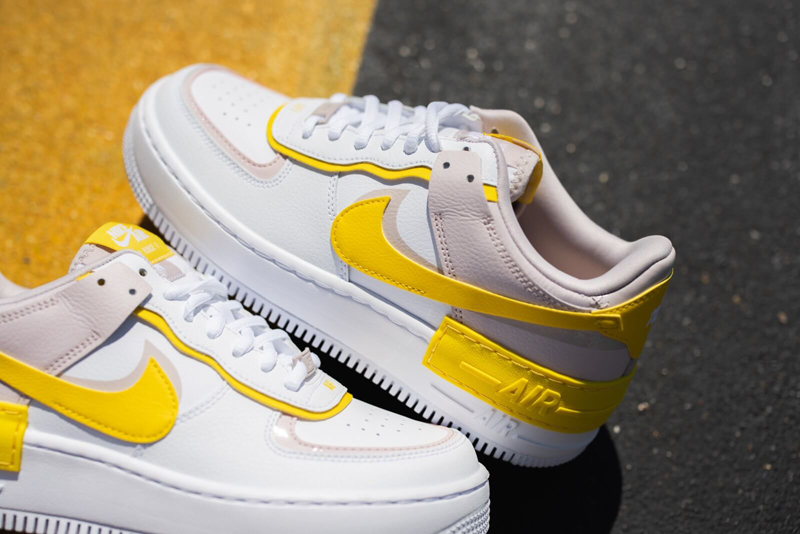 nike耐克 air force 1 shadow 男女同款 2020秋冬 af1 双钩 解构 白黄