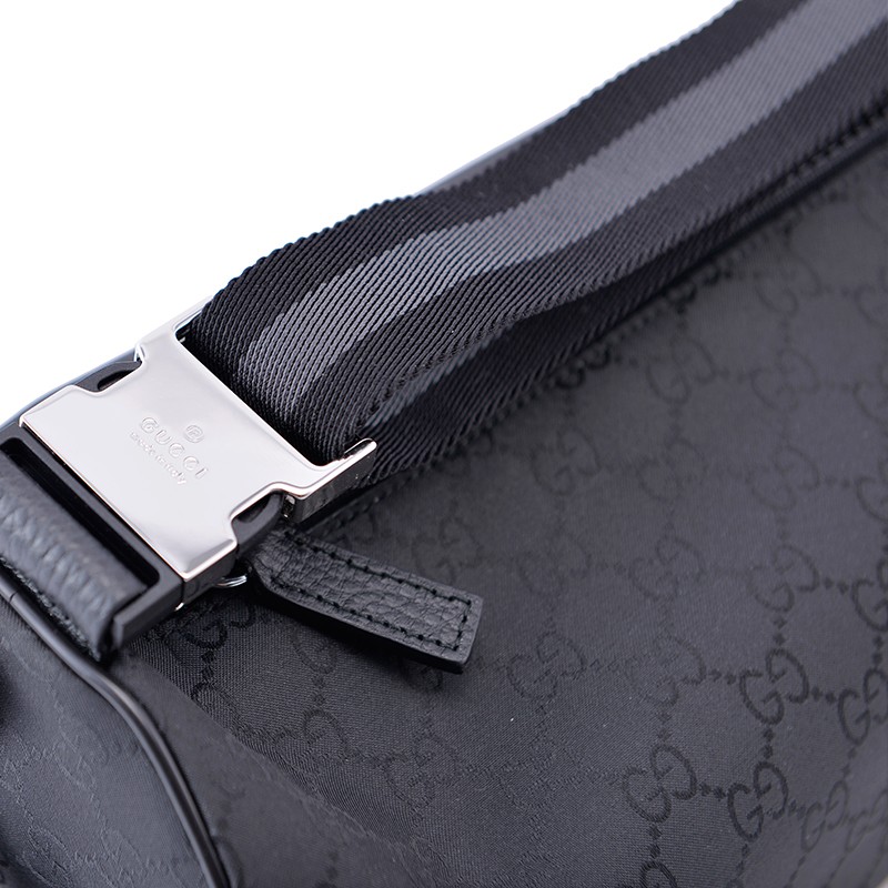 gucci/古驰 男士黑色双g暗纹 斜跨胸包腰包 449182 g1xhn 8615
