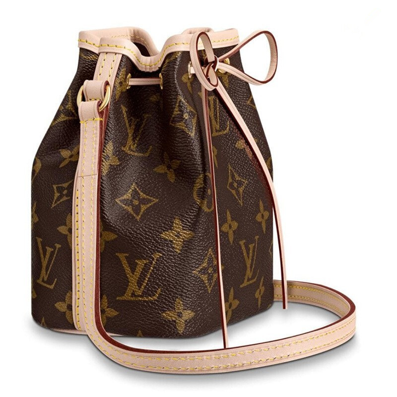 louis vuitton/路易威登lv时尚女包 帆布/配皮蝴蝶结印花手袋 水桶包