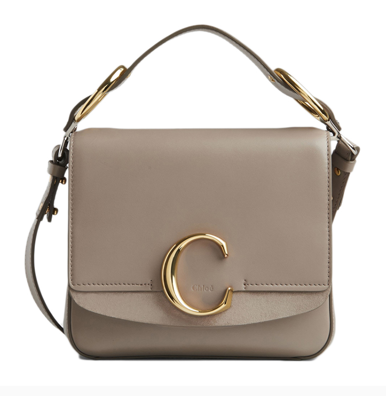 【包税】chloe/克洛伊【20秋冬新款】女士纯色休闲c标时尚流行翻盖斜