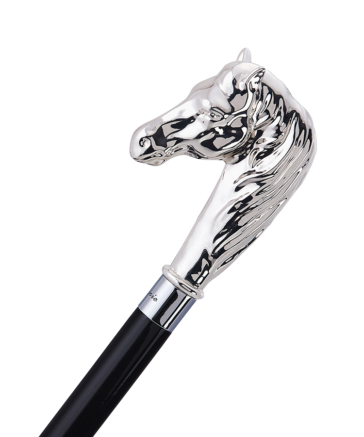 rainie 金属骏马手杖马头实木拐杖 可定制 刻字 送礼佳品