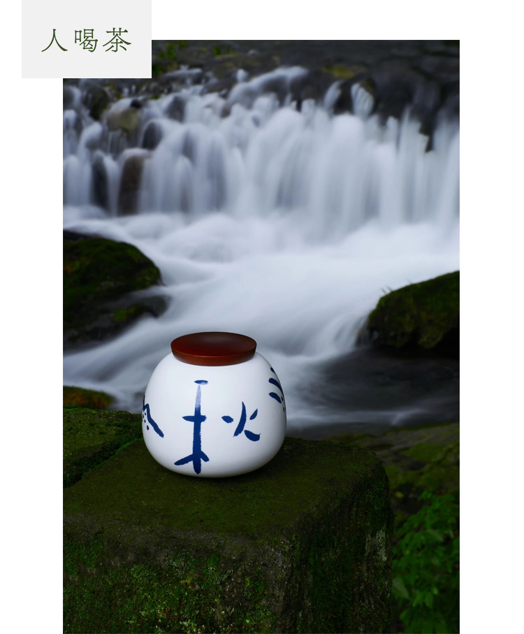 观瓷艺术《春山秋水》陶瓷茶仓零食罐储物罐茶叶罐家用送礼办公室套装