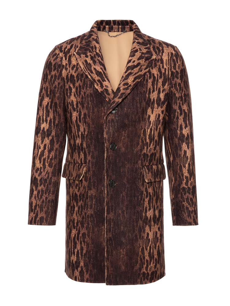 rare【20秋冬】 豹纹系列 豹纹色中长款大衣 男士大衣 verri/verri