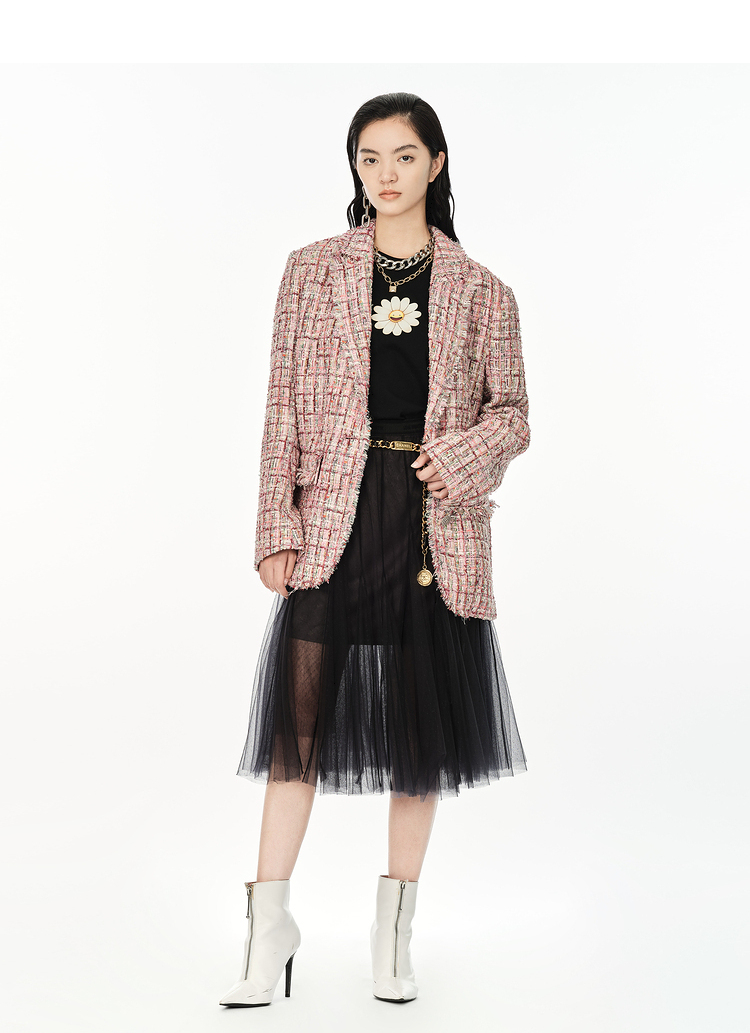 【爆款推荐】dazzle/dazzle 地素秋冬新款仙女气质中长款网纱裙女士