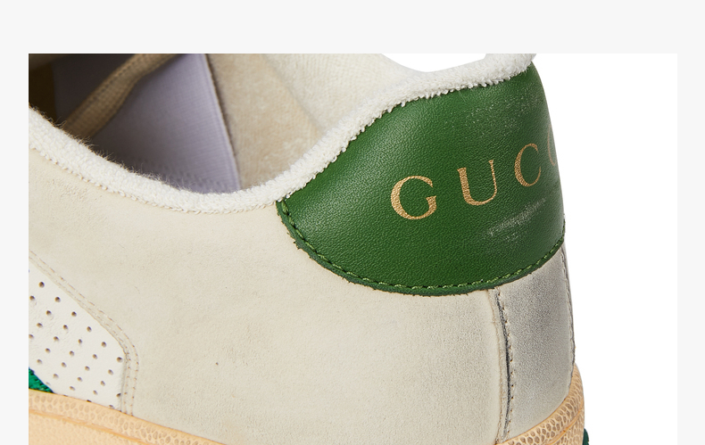 gucci/古驰 男士screener系列做旧效果条纹织带运动鞋 546163 0yi20