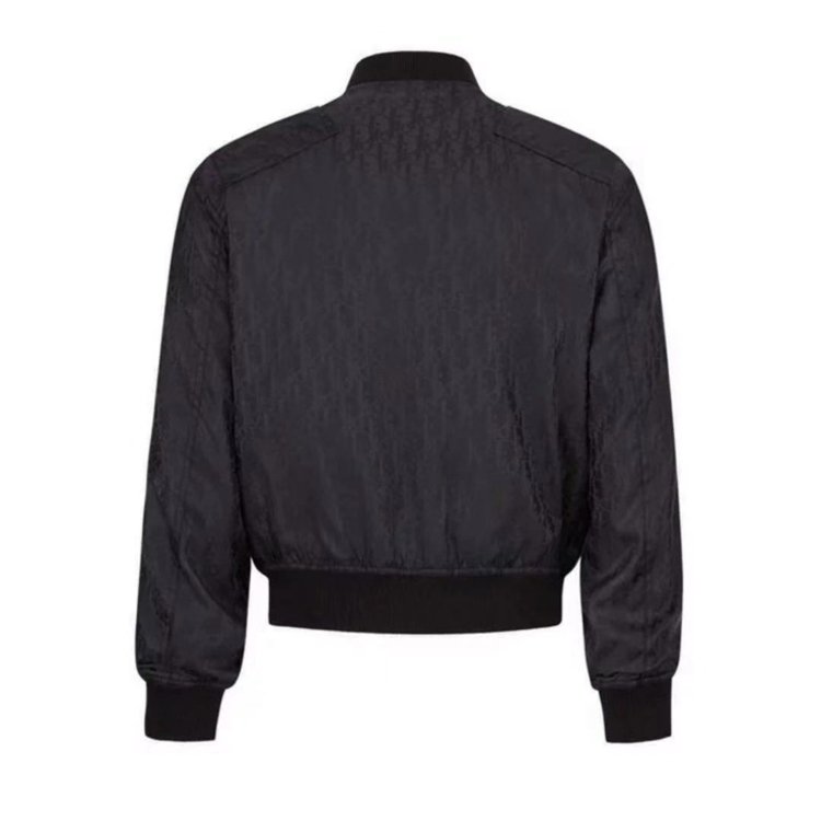 【包税包邮】dior/迪奥 拉链开合 男士黑色斜纹图案尼龙飞行员夹克