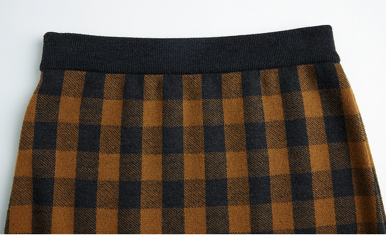 20新品erdos/鄂尔多斯格子花纹装饰提花半裙女士半身裙