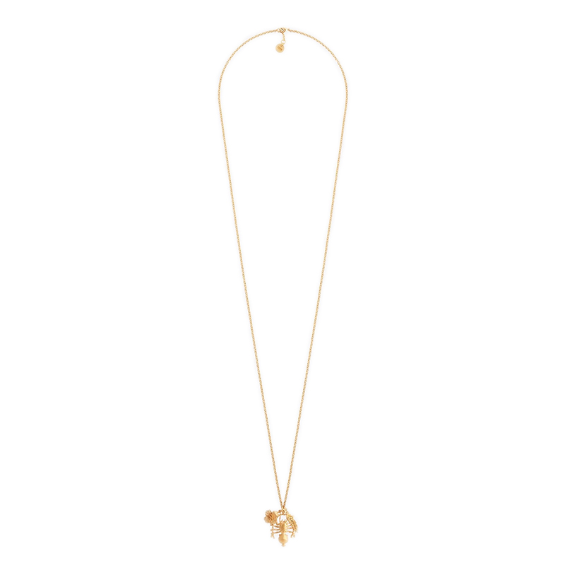 迪奥 2021年新款dior mille fleurs系列 蜘蛛花朵小麦穗吊坠长项链n