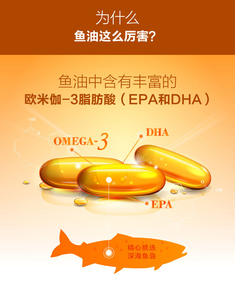 kirkland鱼油 成人浓缩天然深海鱼油软胶囊 含欧米伽omega-3 中老年