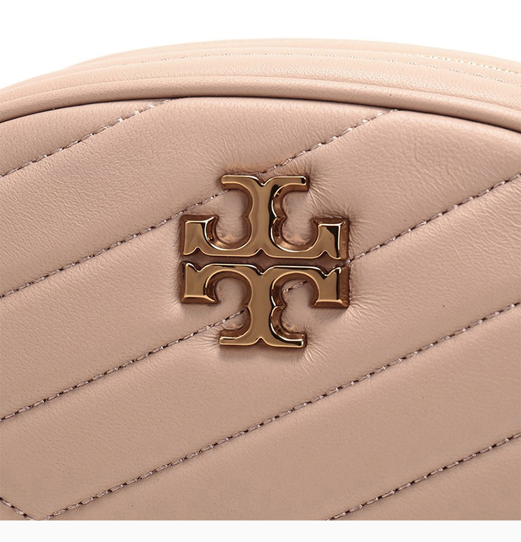 tory burch/汤丽柏琦 kira系列女士纯色绗缝羊皮双t徽标装饰拉链开合