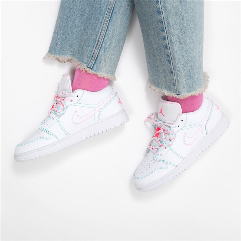nike/耐克 air jordan 1 low gs 女款 aj1 白粉绿 南海岸 糖果小清新