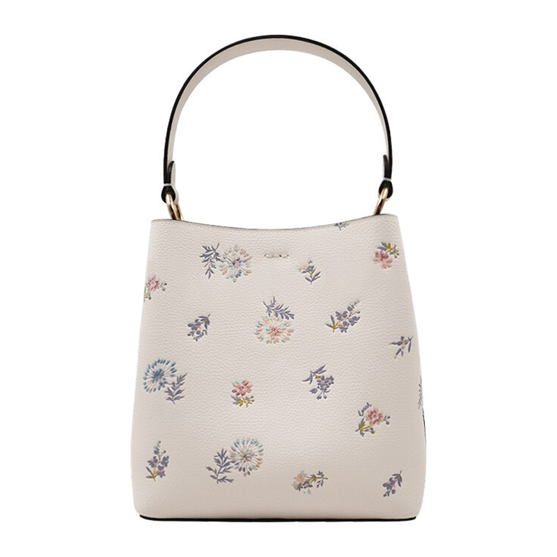 coach/蔻驰 女士马车logo单肩手提水桶包236 白色皮质印花x2310imovg