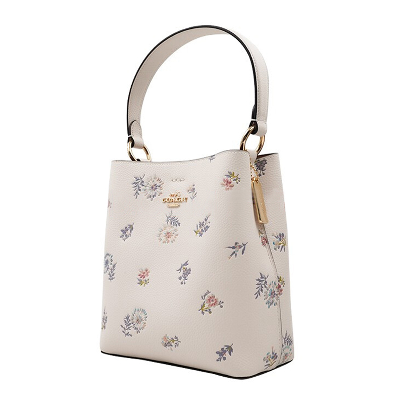 coach/蔻驰 女士马车logo单肩手提水桶包236 白色皮质印花x2310imovg
