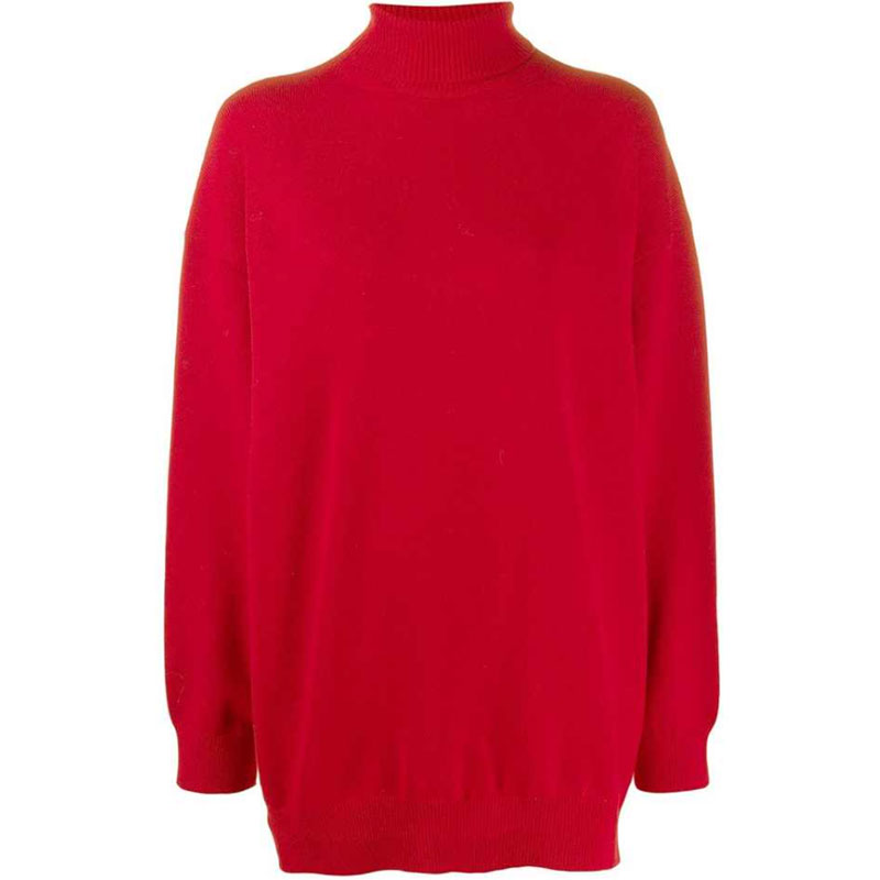 balenciaga/巴黎世家 字母logo图案装饰 女士红色棉质针织衫/毛衣
